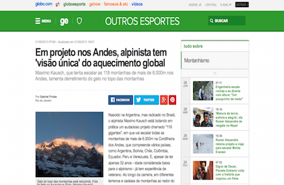 Em projeto nos Andes alpinista tem visão única do aquecimento global   globoesporte