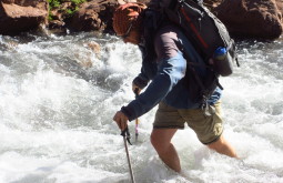 Atravessando o rio Tunuyán Argentina