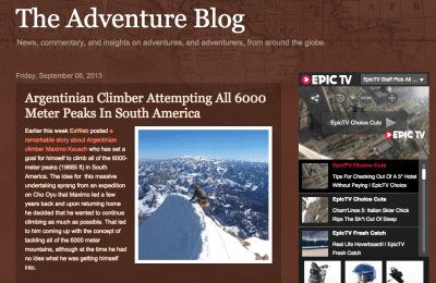 The Adventure Blog Argentinian Climber Attempting All  Meter Peaks In South America