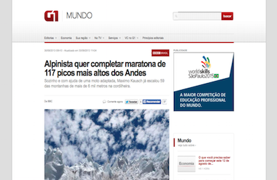G Alpinista quer completar maratona de  picos mais altos dos Andes notícias em Mundo  copy