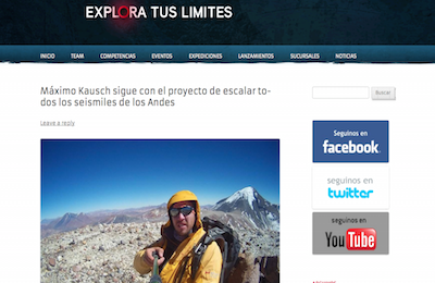 Máximo Kausch sigue con el proyecto de escalar todos los seismiles de los Andes   Explora tus limites  copy